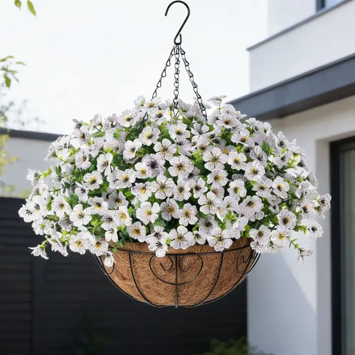 Panier suspendu pour fleurs artificielles