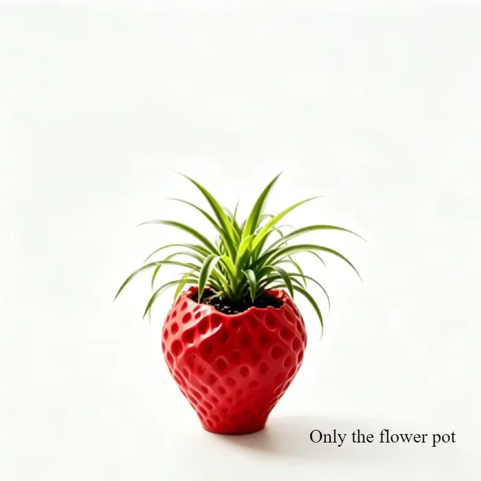 Pot de fleurs en plastique pastoral 3D motif fraise multicolore pour plantes succulentes, décoration