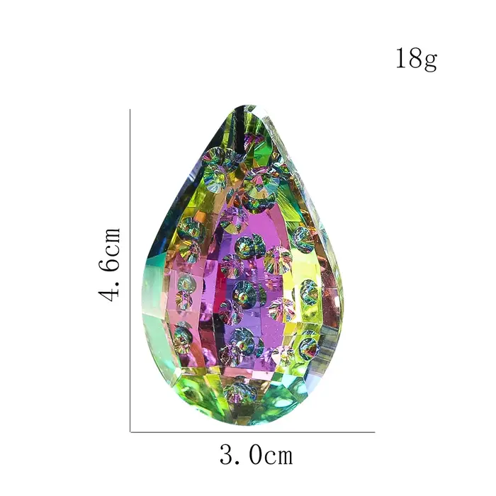 Pendentif en cristal de loquat en forme de larme colorée