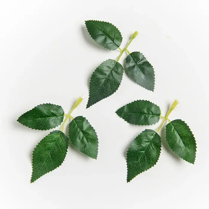 Feuilles vertes en soie pour fleurs artificielles