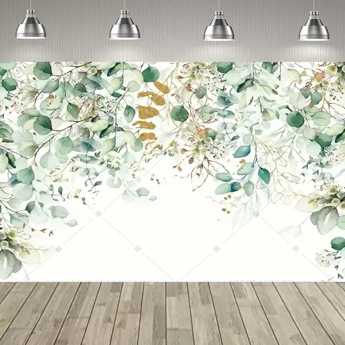 Plantes vertes feuilles d'eucalyptus décoration de fête toile de fond fleurs feuilles d'eucalyptus b