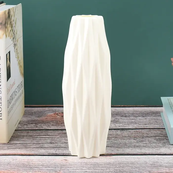 Vase de fleur en plastique blanc pour la décoration de la maison