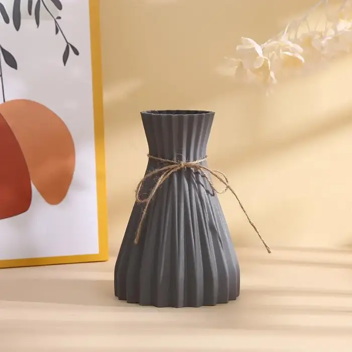 Vase à fleurs plissé en origami, en plastique pliable, style européen moderne pour la décoration de