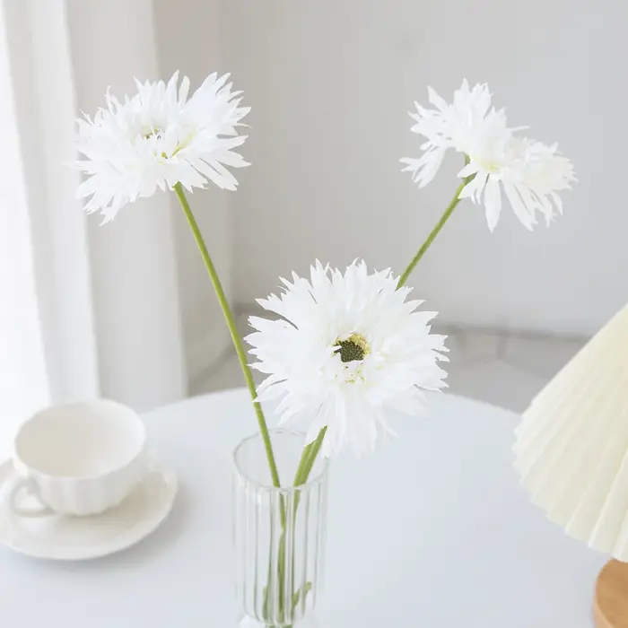 Vase de fleurs artificielles Gerbera brossées