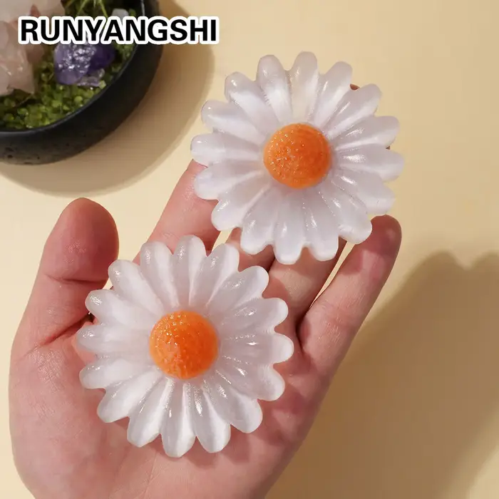 Fleur de sélénite blanche en cristal naturel