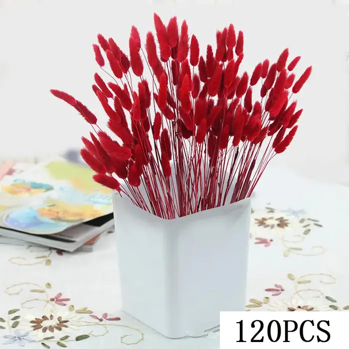 Bouquet de fleurs séchées de noël, 80 pièces, Vases de Table décoratifs pour fête à la maison, blanc