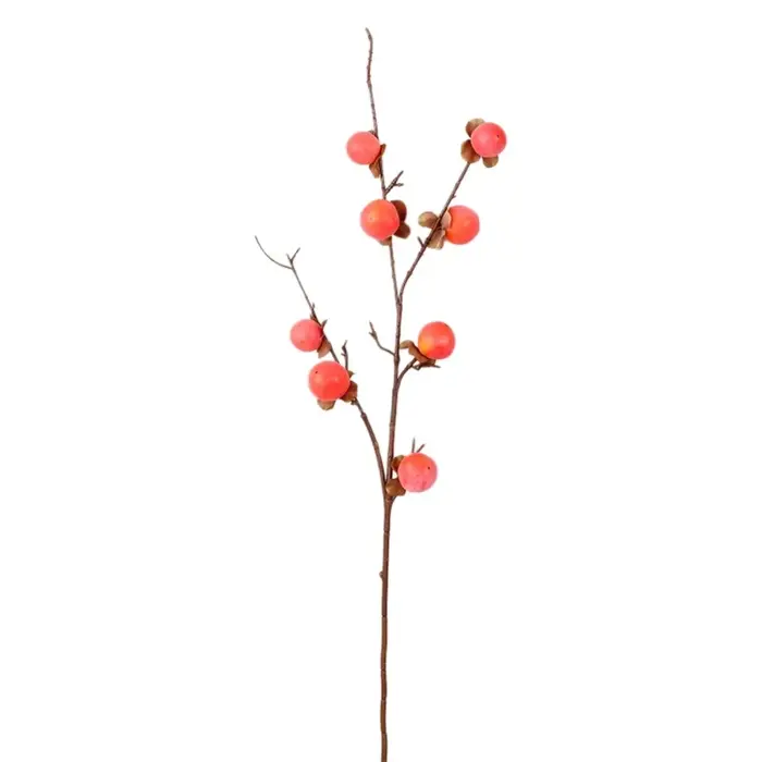 8 Branches artificielles de kaki, fruits de simulation en mousse réalistes, branches de fruits artif