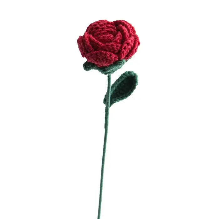 1/3 Pièces Fleurs Artificielles Roses au Crochet Faites à la Main Produits Finis pour Jardin Extérieur Mariage Bouquet de Mariée Fête à Domicile Cadeau DIY