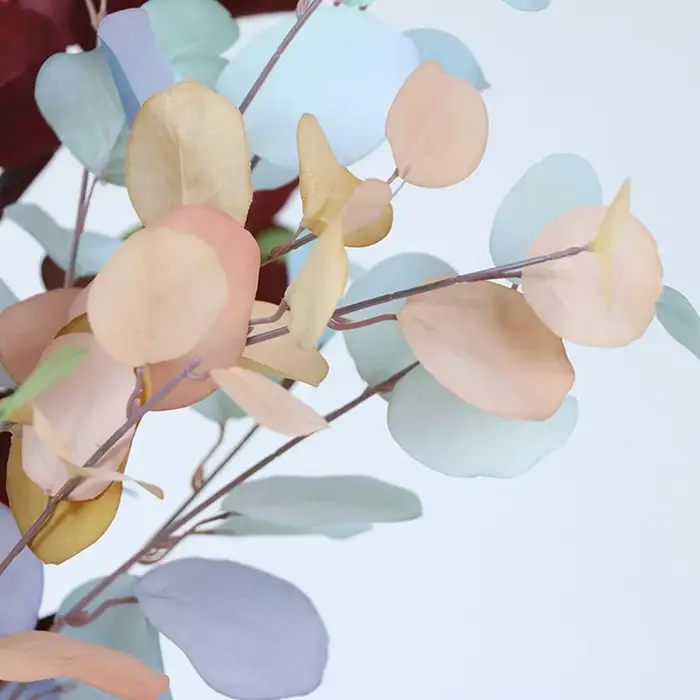 Plantes artificielles de cuir chevelu d'eucalyptus rose