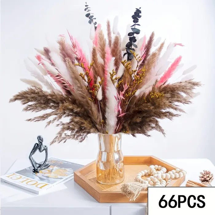 200 pièces Pampas herbe fleurs séchées Boho décoration maison ferme pays salle de mariage Table