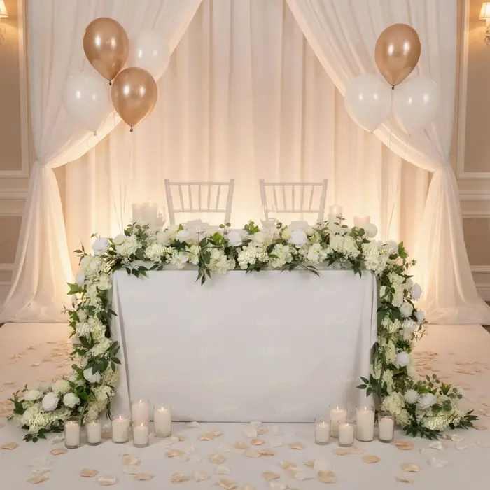 Uflower 50/100 cm artificielle Rose pivoine fleur rangée mariage toile de fond arc décor fête scène Table pièce maîtresse Arrangement Floral