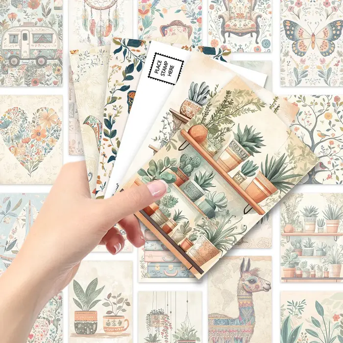 32 pièces, cartes postales à thème floral