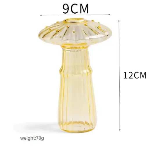 Vase à fleurs en verre champignon