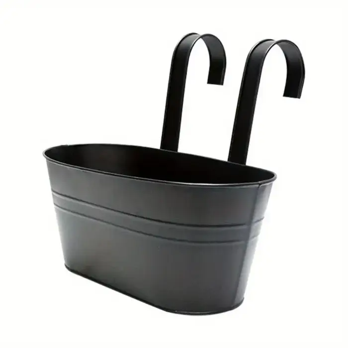 Pots de fleurs en fer avec trous et crochets de proximité, jardinières pour plantes extérieures, gar
