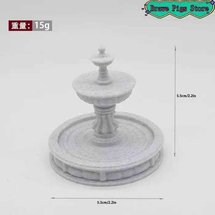 Fontaine d'extérieur européenne pour maison de poupée