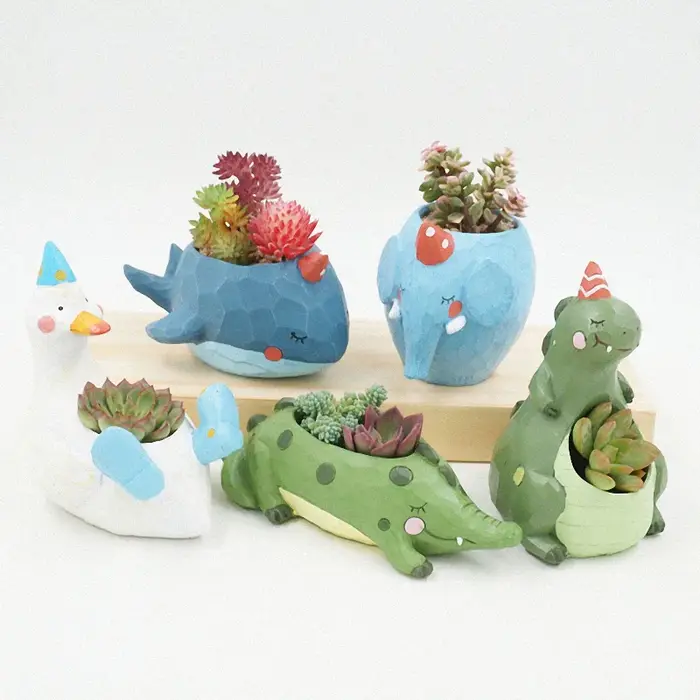 Pots de fleurs d'animaux mignons pour plantes succulentes