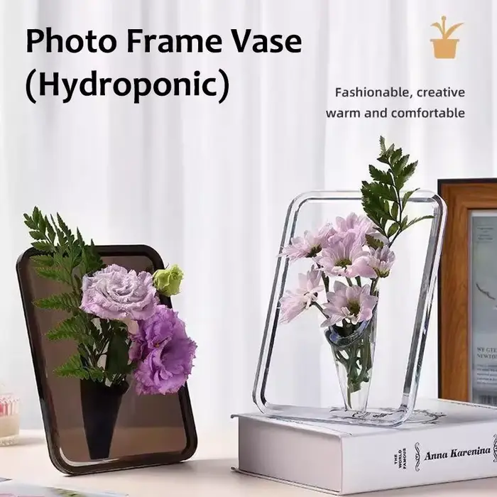 Vase à fleurs en acrylique transparent