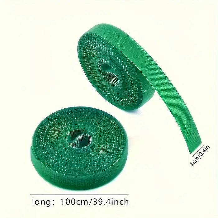 2 attaches pour plantes réutilisables et réglables de 100 cm - Sangle de support verte flexible à fermeture