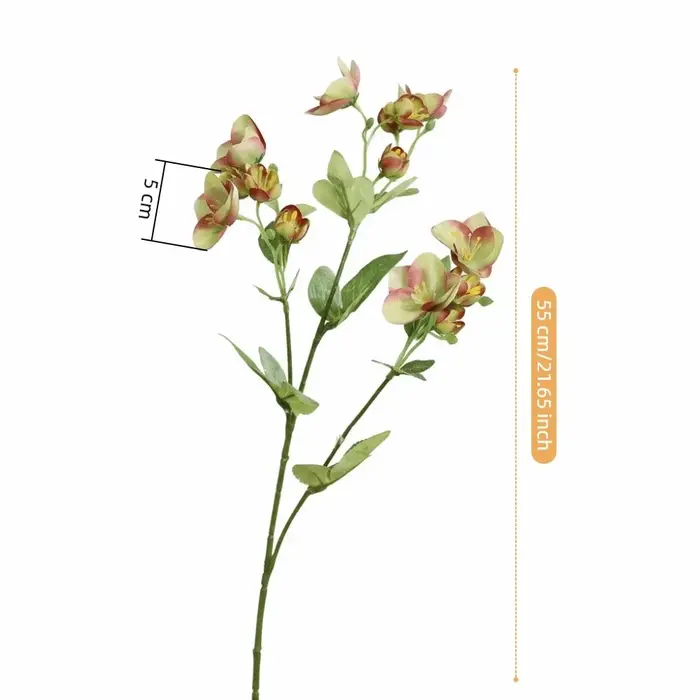 Fleur artificielle en soie réaliste 55 cm Accessoires photo Branches de hélène Roses d'hiver en soie Décoration intérieure