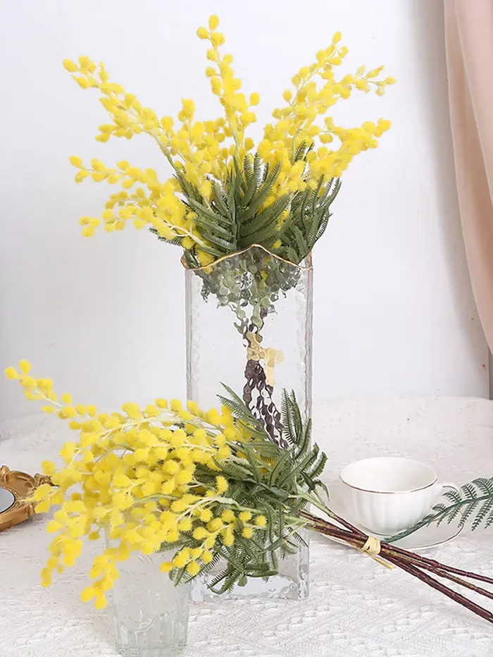 Mimosa artificielle, fleur artificielle de printemps