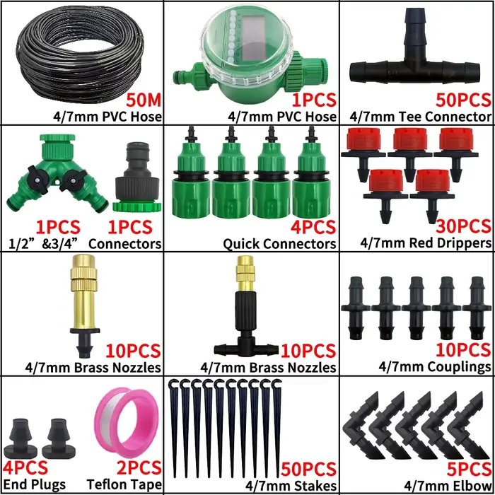 Oasis 5-50M jardin Micro goutte à goutte système d'arrosage automatique Kit contrôleur bricolage bru