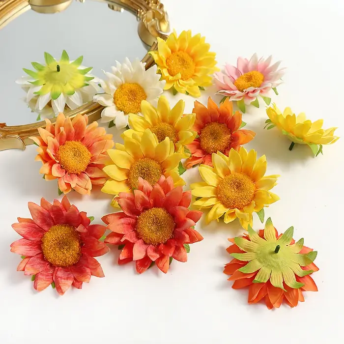Têtes de fleurs artificielles de tournesol