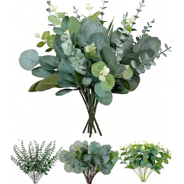 Bouquet de plantes artificielles d'eucalyptus, fausses plantes pour décoration de maison, chambre à 