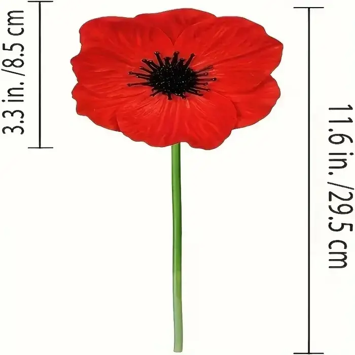 6/12 pièces de fleurs de coquelicot rouges réalistes - Coquelicots artificiels pour la couleur et le volume