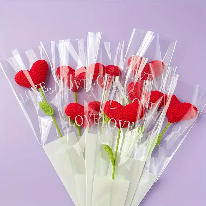 Ensemble de 2 branches de fleurs en forme de cœur rouge
