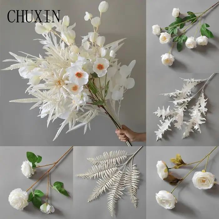 Fleurs artificielles blanches
