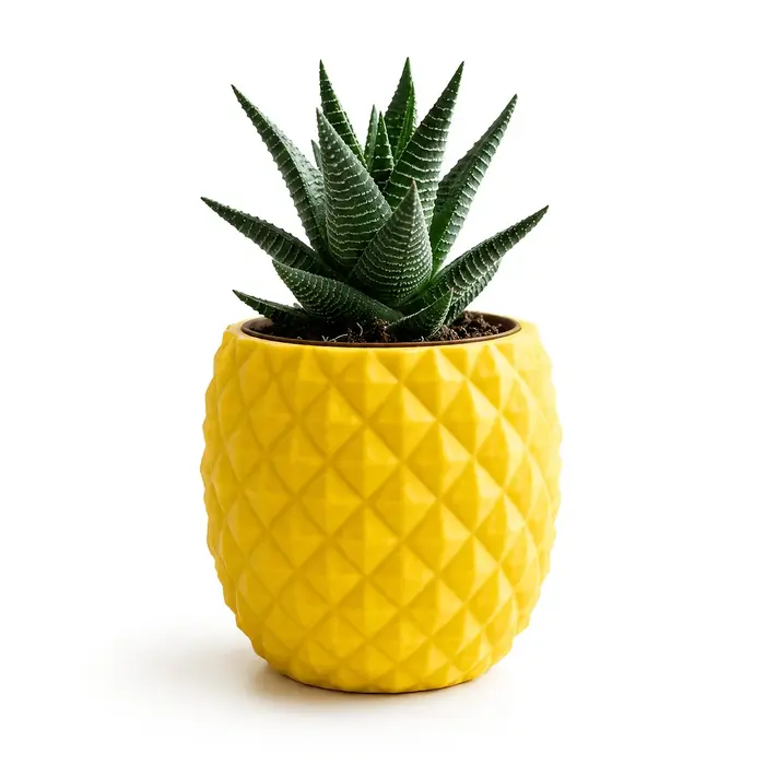 Pot à succulentes ananas imprimé en 3D, mini-jardinière géométrique tropicale, décoration de bureau,