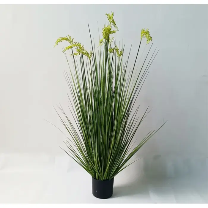 Décoration de la maison plantes vertes fleurs de roseau artificielles grande fausse plante en pot