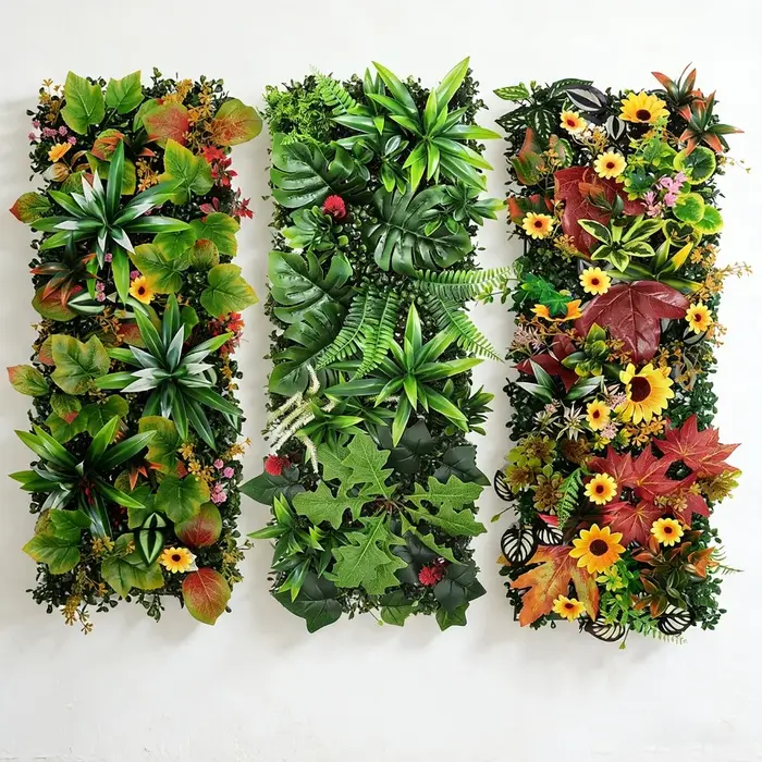 Panneaux muraux végétaux artificiels 75x25cm