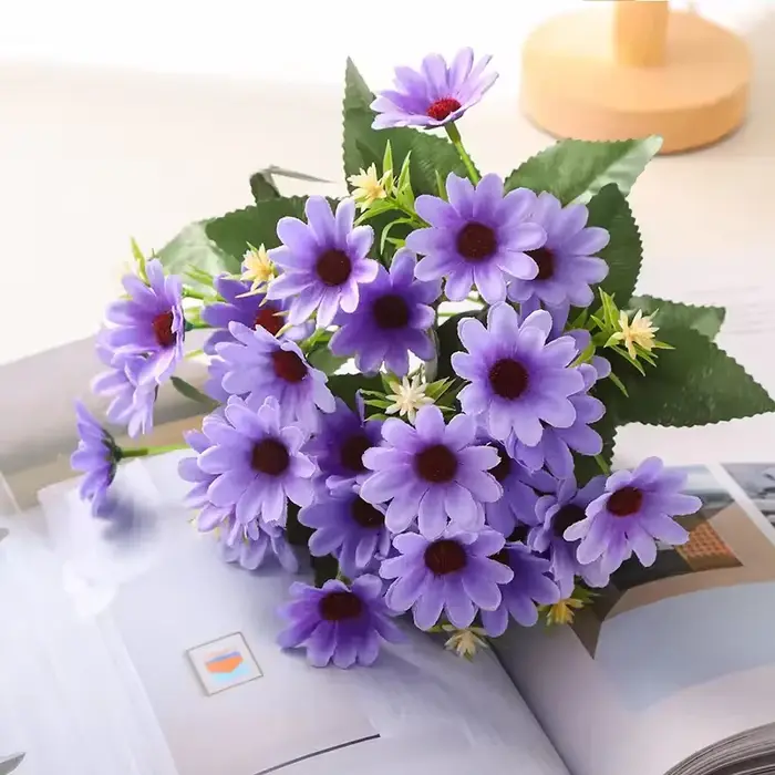 5 Tiges de fleurs artificielles marguerites