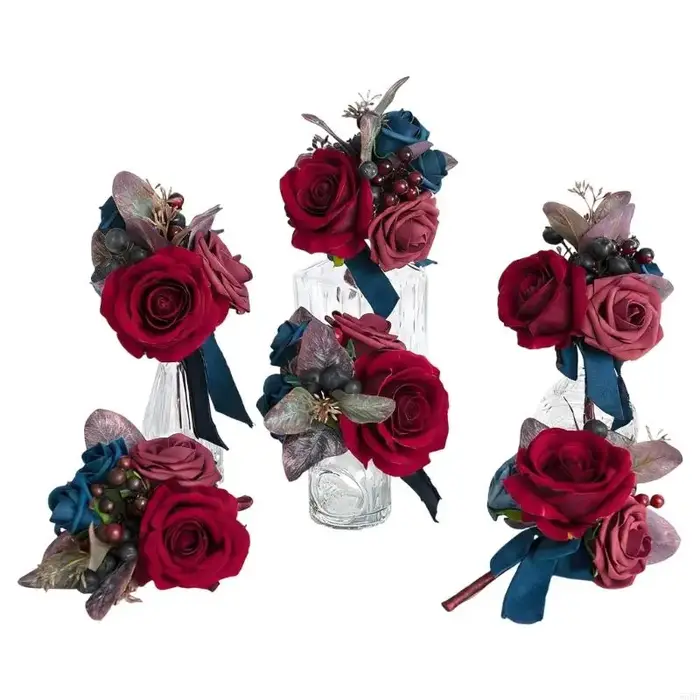 Bouquets fleurs artificielles 6 pièces, pour mariée demoiselles d'honneur, décoration mariage 55KF