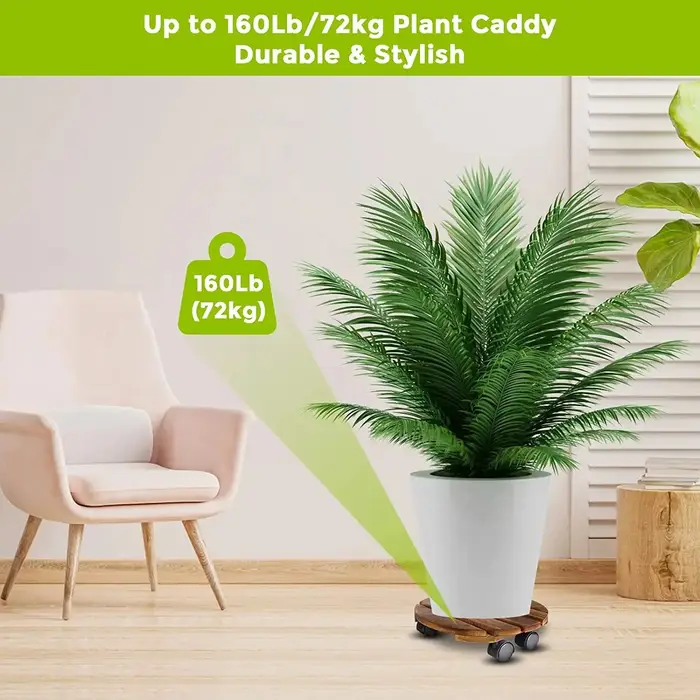 Support de pot de fleurs mobile avec roulettes lisses