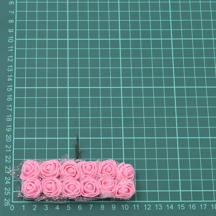 144 pièces/2 cm Mini dentelle Pe Rose mousse têtes de fleurs Bouquet pour mariage décoration de la maison Scrapbooking