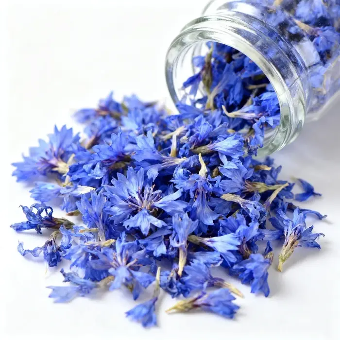 Pétalon de fleur séchée de bleu naturel