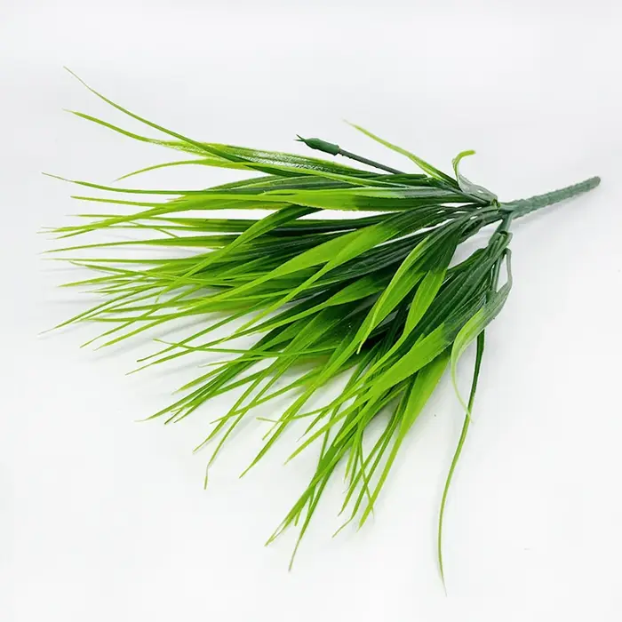 Plante d'herbe artificielle en plastique à 7 branches