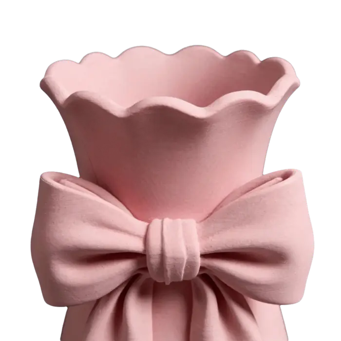 Vases à fleurs en forme de nœud rose au design torsadé