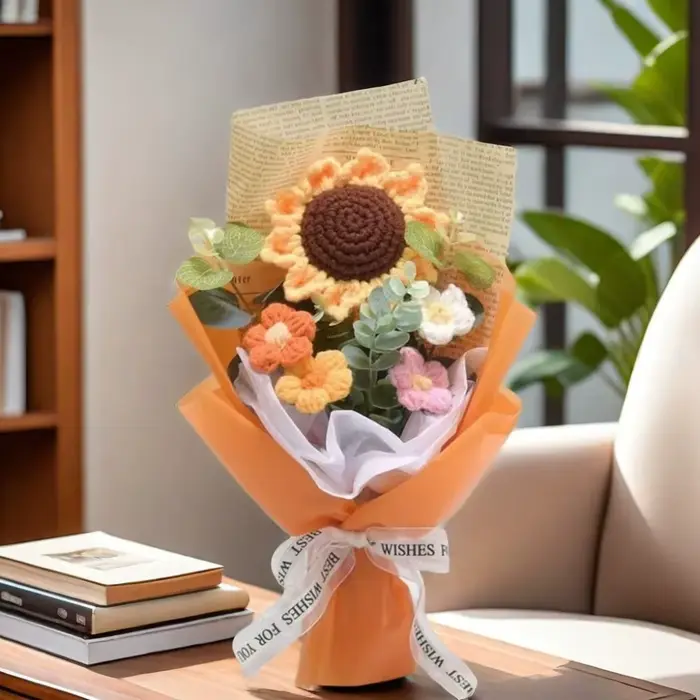 Bouquet de fleurs artificielles au Crochet