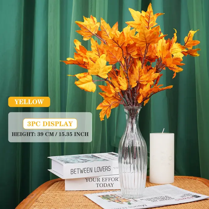 Feuilles d'érable artificielles, Arrangement floral d'automne, décor de récolte de Thanksgiving, fête à domicile, Halloween, décoration de centres de table de mariage