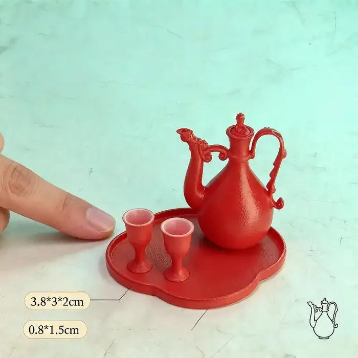 1 ensemble de 6 mini-pots de style antique chinois pour maison de poupée, pot de paon réaliste pour la décoration de scènes de maison de poupée classiques