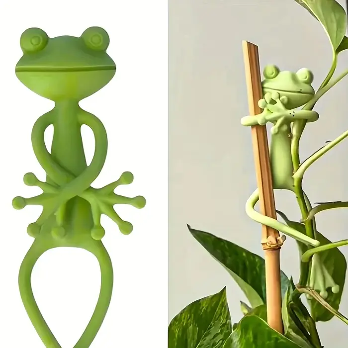 Support pour plantes grenouille vertes