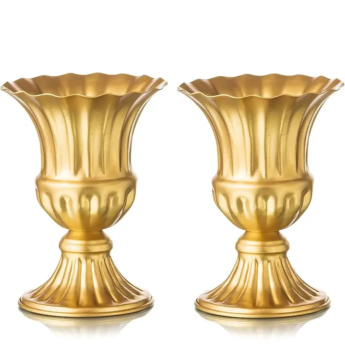 Vase d'arrangement de fleurs en or pour centre de Table de mariage, Pot de jardinière en métal pour 