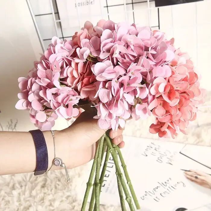 35CM Macaron hortensia artificielle Simulation fleur INS plante à vent bonsaï