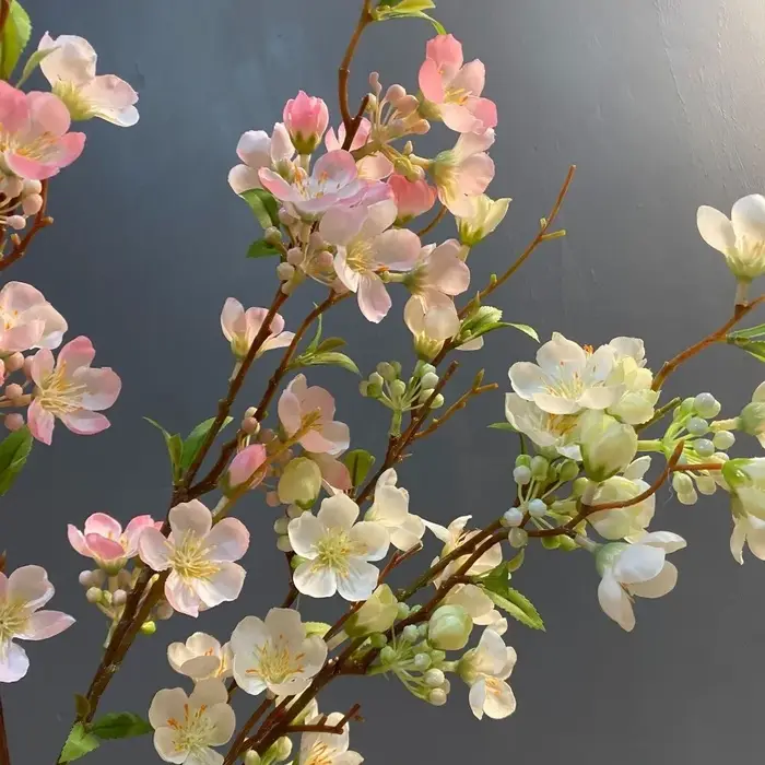 Longue branche artificielle de fleurs de cerisier de 84 cm à 2 branches
