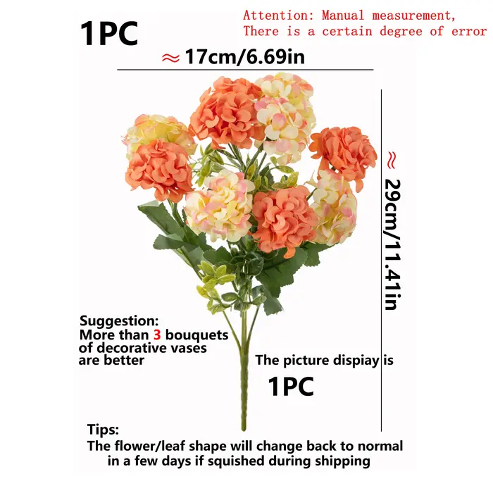 Fleurs d'hortensia simulées