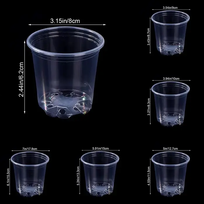 Pot de fleurs en plastique Transparent