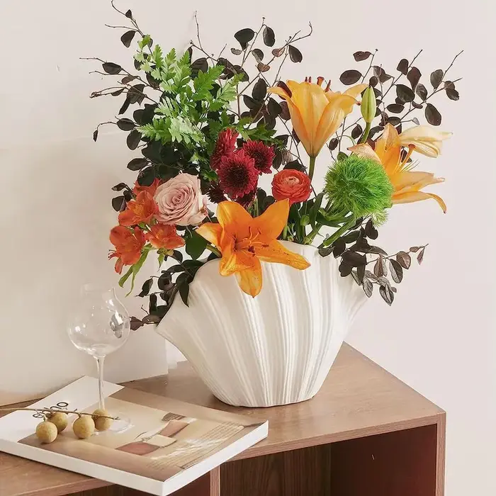 Vase en résine organique à coquille Simple